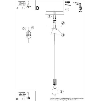 Lustr na lanku HALO 1xG9/8W/230V pr. 12 cm bílá
