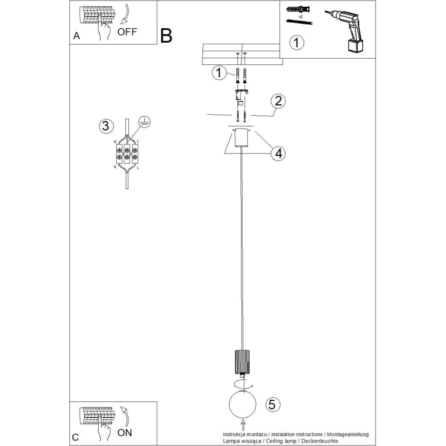 Lustr na lanku HALO 1xG9/8W/230V pr. 12 cm bílá