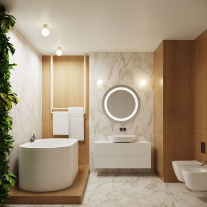 Koupelnové nástěnné svítidlo HALO 1xG9/8W/230V pr. 12 cm IP44 krémová