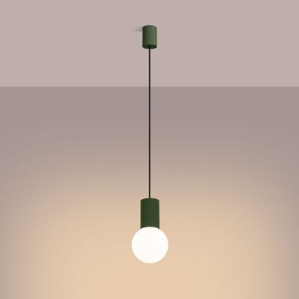 Lustr na lanku HALO 1xG9/8W/230V pr. 12 cm zelená