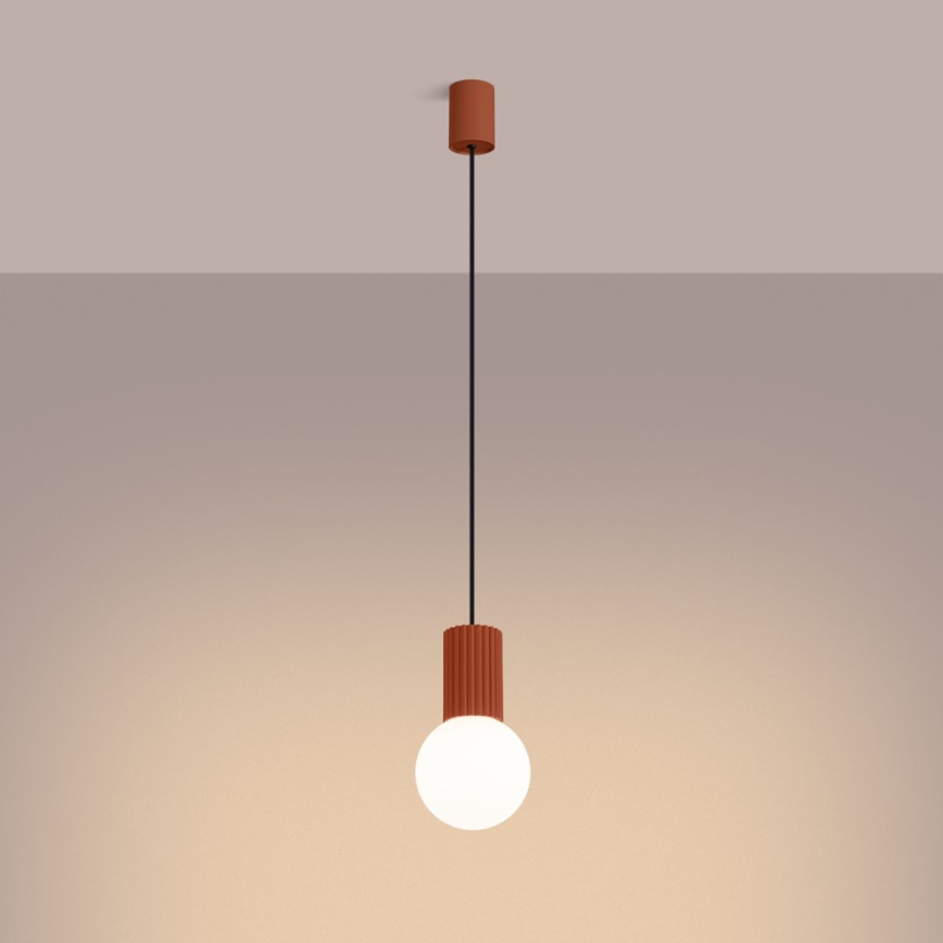 Lustr na lanku HALO 1xG9/8W/230V pr. 12 cm oranžová