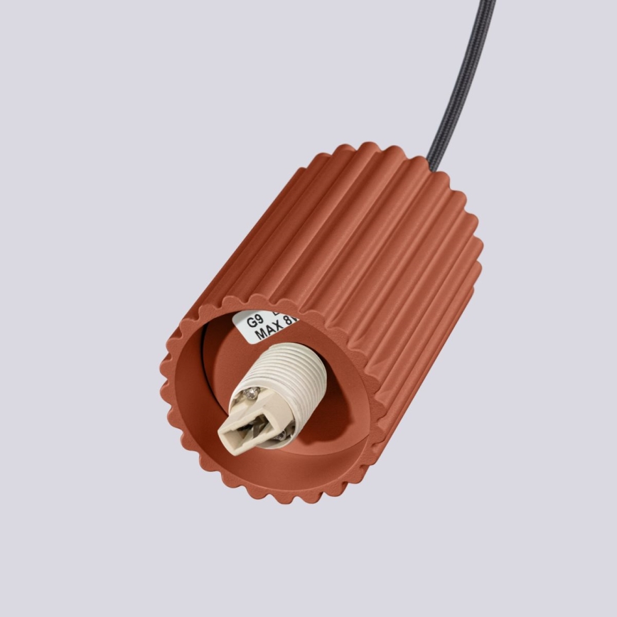 Lustr na lanku HALO 1xG9/8W/230V pr. 12 cm oranžová