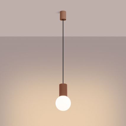 Lustr na lanku HALO 1xG9/8W/230V pr. 12 cm hnědá
