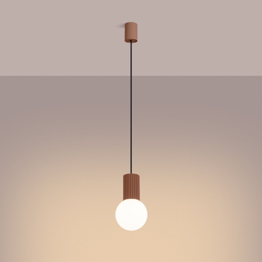 Lustr na lanku HALO 1xG9/8W/230V pr. 12 cm hnědá