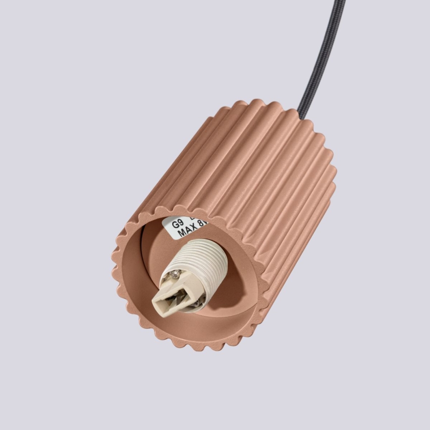 Lustr na lanku HALO 1xG9/8W/230V pr. 12 cm hnědá