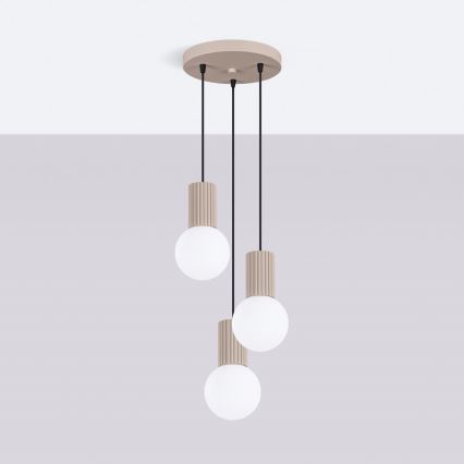 Lustr na lanku HALO 3xG9/8W/230V pr. 25 cm taupe