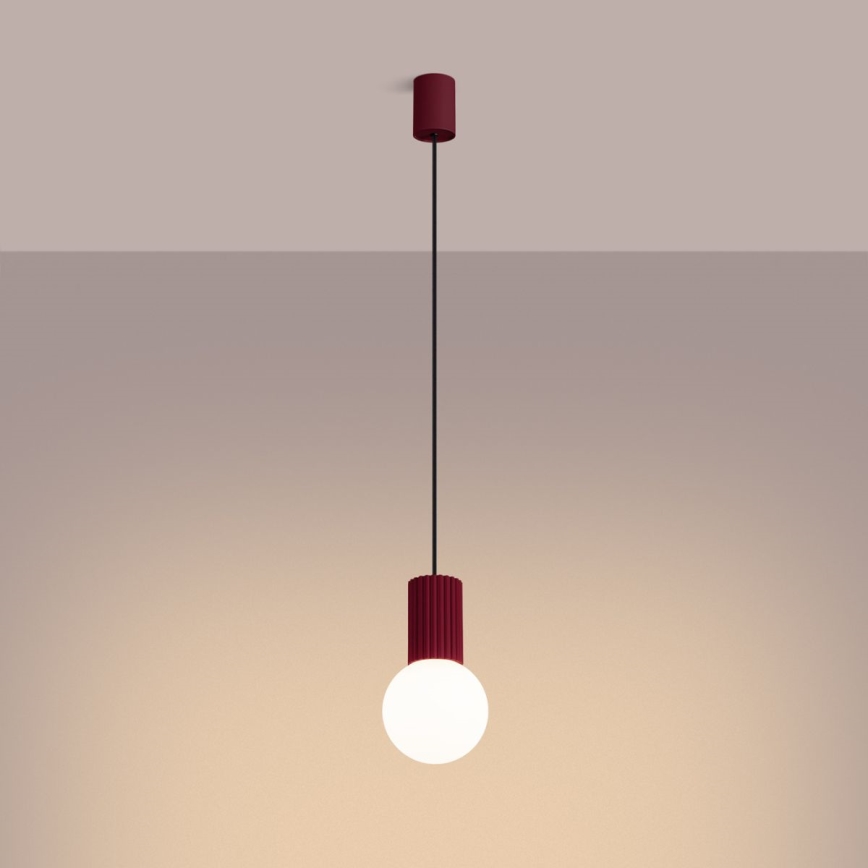 Lustr na lanku HALO 1xG9/8W/230V pr. 12 cm červená