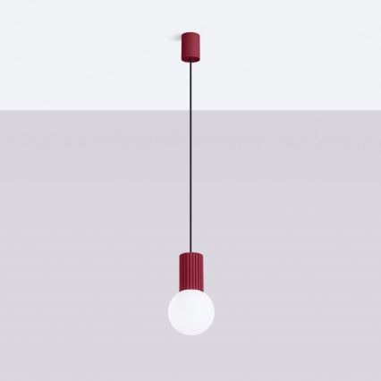 Lustr na lanku HALO 1xG9/8W/230V pr. 12 cm červená