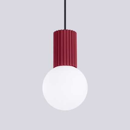 Lustr na lanku HALO 1xG9/8W/230V pr. 12 cm červená