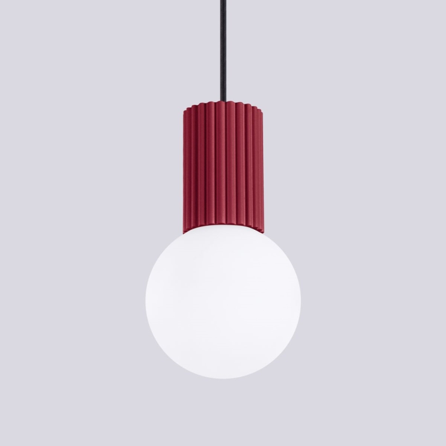 Lustr na lanku HALO 1xG9/8W/230V pr. 12 cm červená