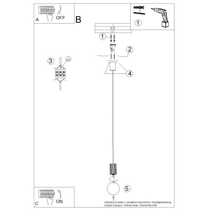 Lustr na lanku HALO 1xG9/8W/230V pr. 12 cm červená
