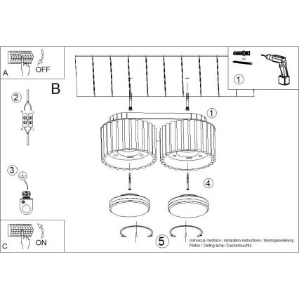 Bodové svítidlo AURA 2xGX53/10W/230V krémová