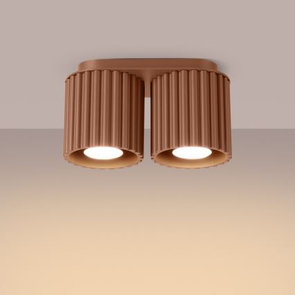 Bodové svítidlo AURA 2xGU10/10W/230V hnědá