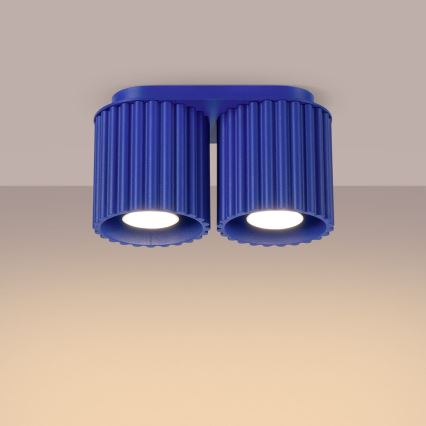 Bodové svítidlo AURA 2xGU10/10W/230V modrá
