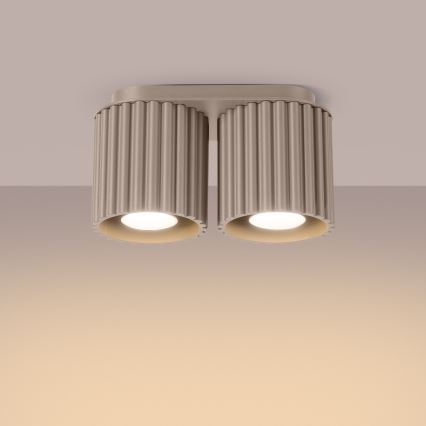 Bodové svítidlo AURA 2xGU10/10W/230V taupe