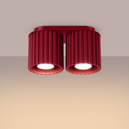 Bodové svítidlo AURA 2xGU10/10W/230V červená