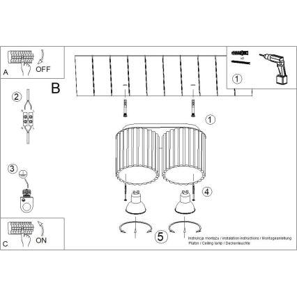 Bodové svítidlo AURA 2xGU10/10W/230V růžová