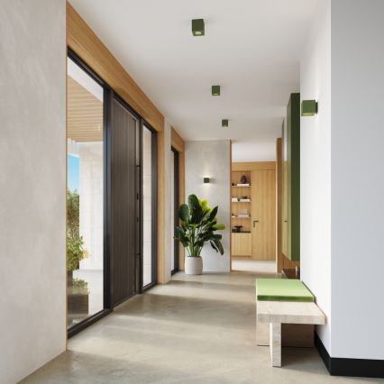 Nástěnné bodové svítidlo QUAD 1xG9/8W/230V beton/zelená