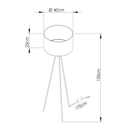 Stojací lampa NEVIA 1xE27/15W/230V taupe