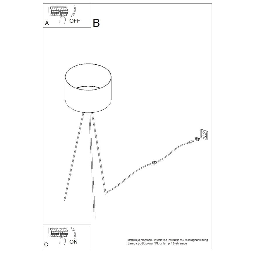 Stojací lampa NEVIA 1xE27/15W/230V taupe