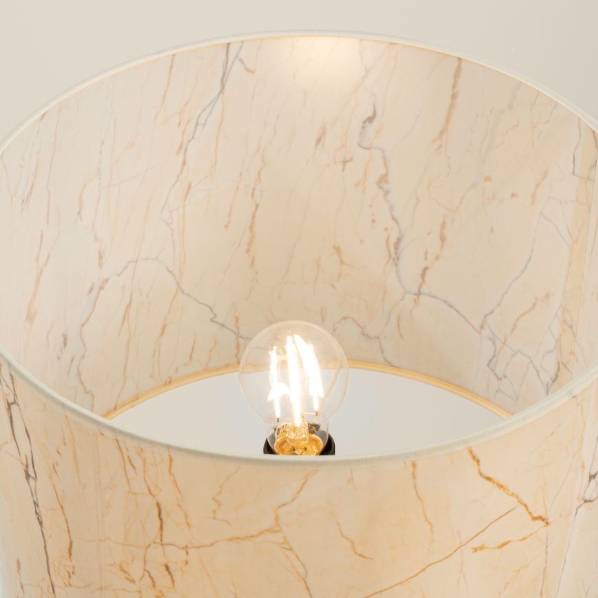Stojací lampa NEVIA 1xE27/15W/230V béžová/dekor mramoru