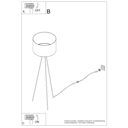 Stojací lampa NEVIA 1xE27/15W/230V béžová/dekor mramoru