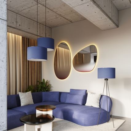 Stojací lampa NEVIA 1xE27/15W/230V modrá