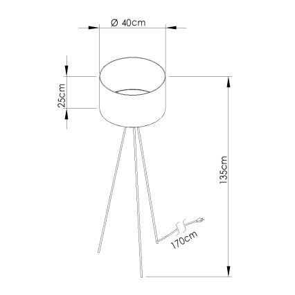 Stojací lampa NEVIA 1xE27/15W/230V červená
