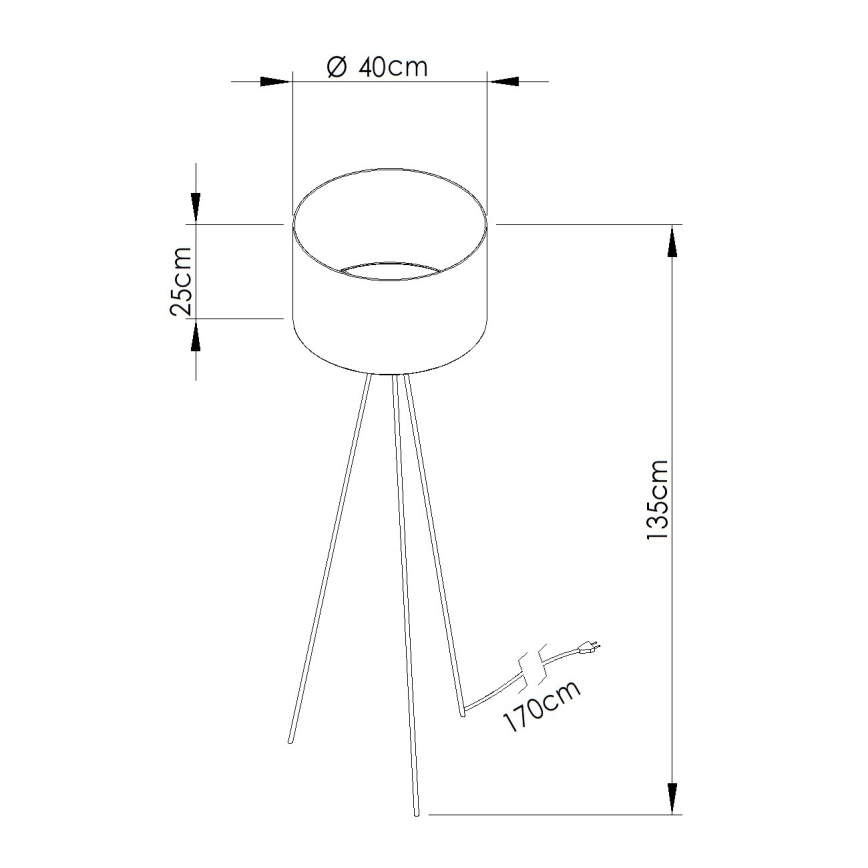 Stojací lampa NEVIA 1xE27/15W/230V červená