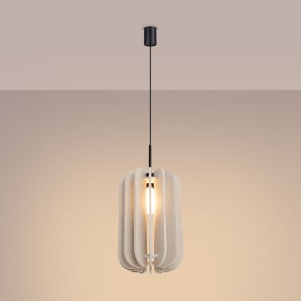 Lustr na lanku MULA 1xE27/15W/230V pr. 27 cm krémová