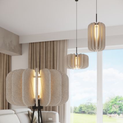 Lustr na lanku MULA 1xE27/15W/230V pr. 27 cm krémová