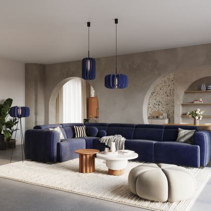 Lustr na lanku MULA 1xE27/15W/230V pr. 27 cm modrá