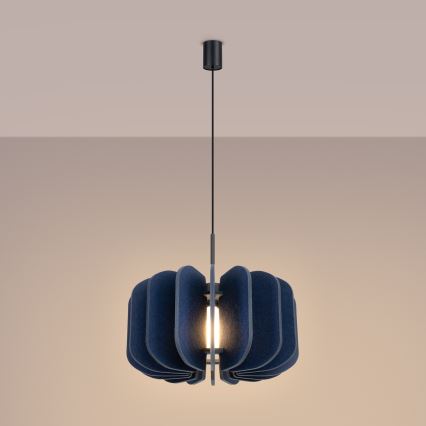 Lustr na lanku MULA 1xE27/15W/230V pr. 45 cm modrá