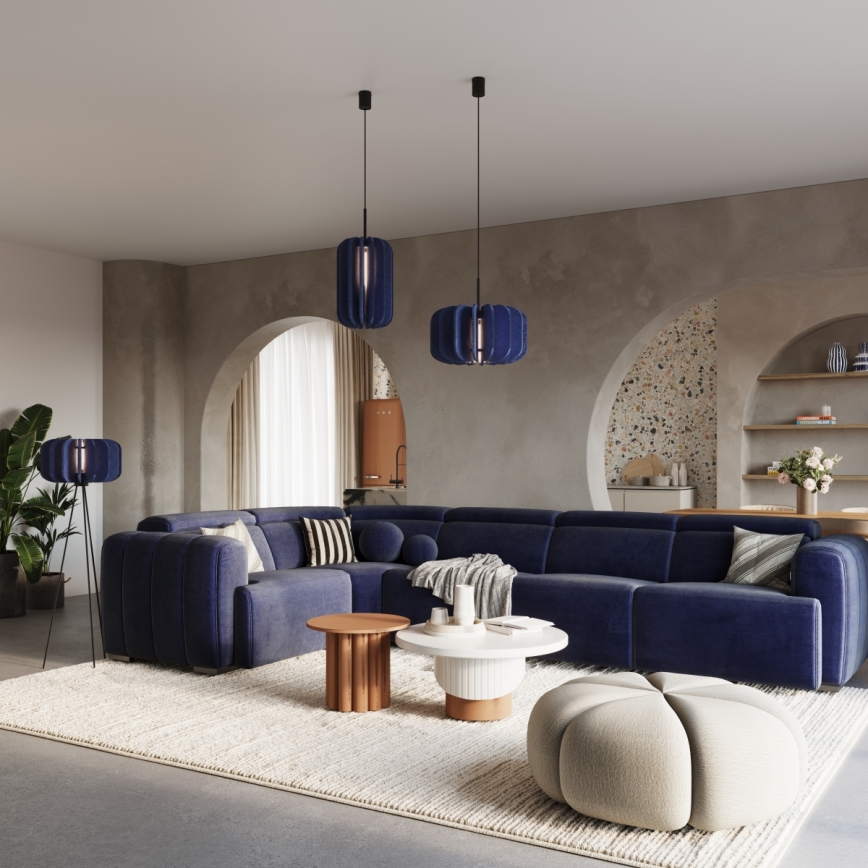 Lustr na lanku MULA 1xE27/15W/230V pr. 45 cm modrá