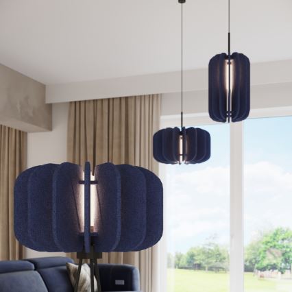 Lustr na lanku MULA 1xE27/15W/230V pr. 45 cm modrá