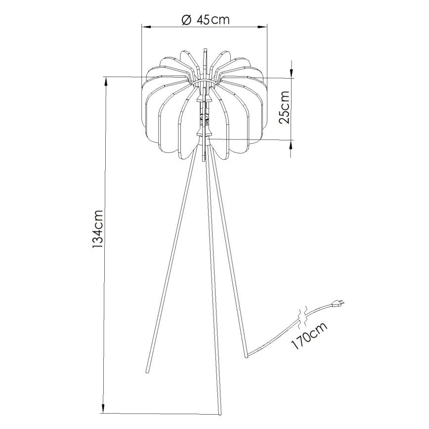 Stojací lampa MULA 1xE27/15W/230V žlutá