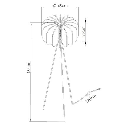 Stojací lampa MULA 1xE27/15W/230V modrá