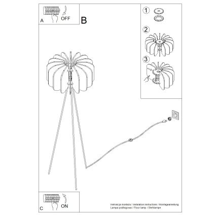 Stojací lampa MULA 1xE27/15W/230V modrá