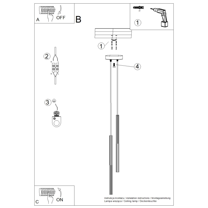 Lustr na lanku ARCHE 2xG9/8W/230V bílá