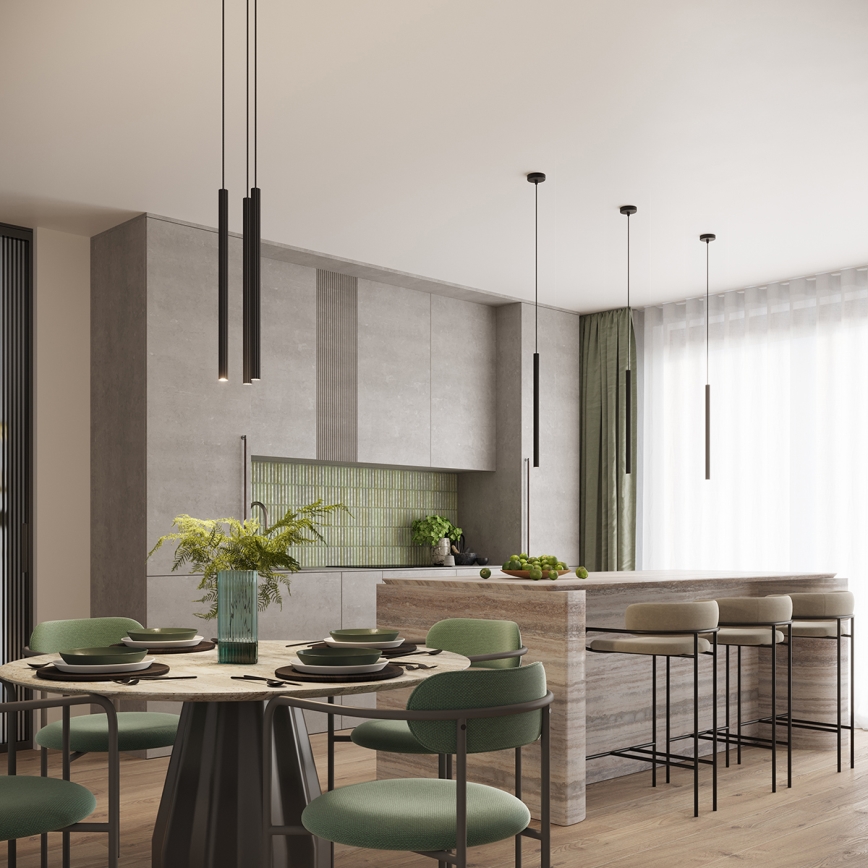 Lustr na lanku ARCHE 2xG9/8W/230V černá