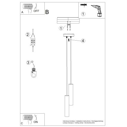 Lustr na lanku LAGOS 2xGU10/10W/230V bílá