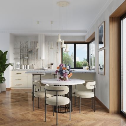 Lustr na lanku ESTRIA 1xE14/10W/230V pr. 14 cm krémová