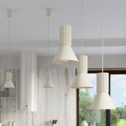 Lustr na lanku ESTRIA 3xE14/10W/230V pr. 30 cm krémová