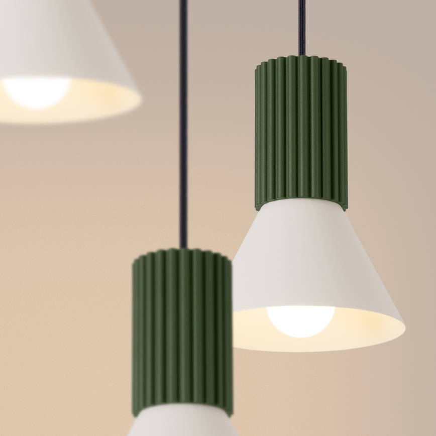 Lustr na lanku ESTRIA 3xE14/10W/230V pr. 30 cm zelená