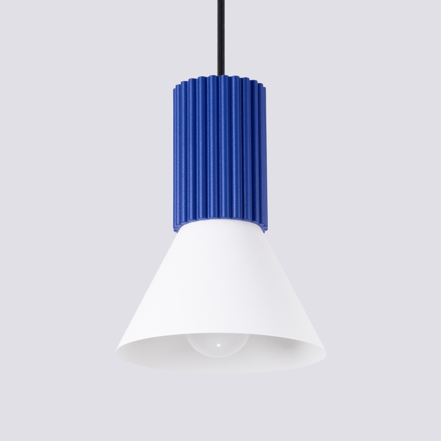 Lustr na lanku ESTRIA 1xE14/10W/230V pr. 14 cm modrá