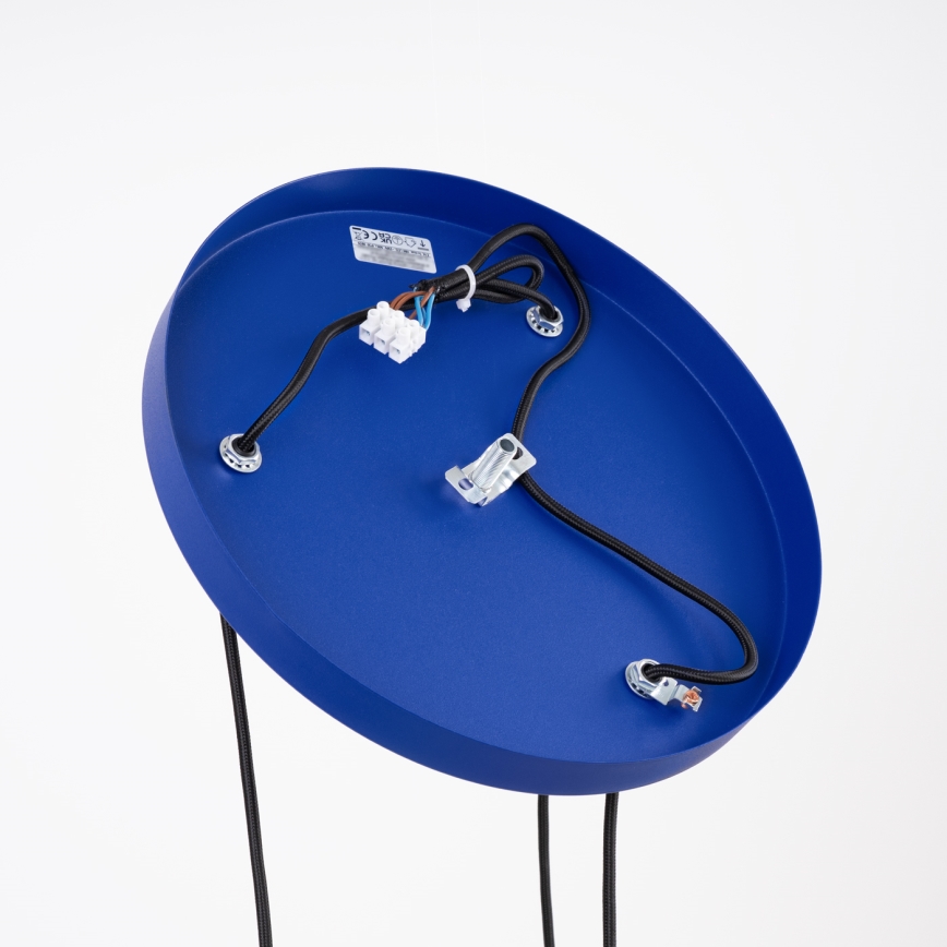 Lustr na lanku ESTRIA 3xE14/10W/230V pr. 30 cm modrá