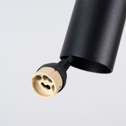 Lustr na lanku PELTA 1xGU10/10W/230V černá/krémová