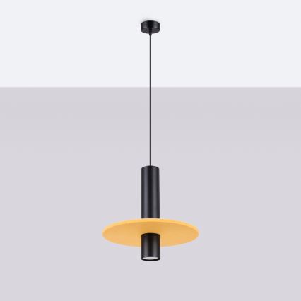 Lustr na lanku PELTA 1xGU10/10W/230V černá/žlutá