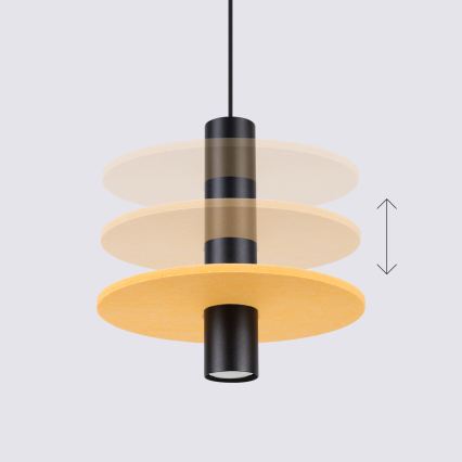 Lustr na lanku PELTA 1xGU10/10W/230V černá/žlutá