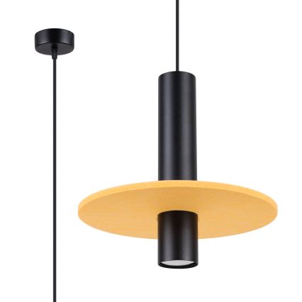 Lustr na lanku PELTA 1xGU10/10W/230V černá/žlutá